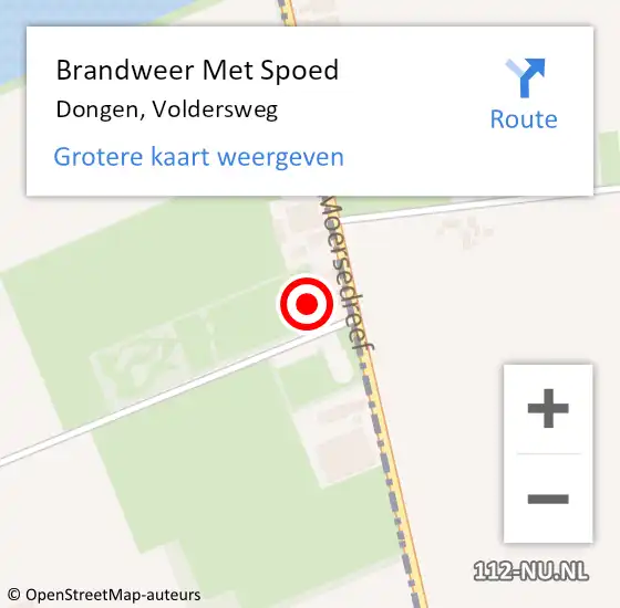 Locatie op kaart van de 112 melding: Brandweer Met Spoed Naar Dongen, Voldersweg op 10 juli 2021 02:28