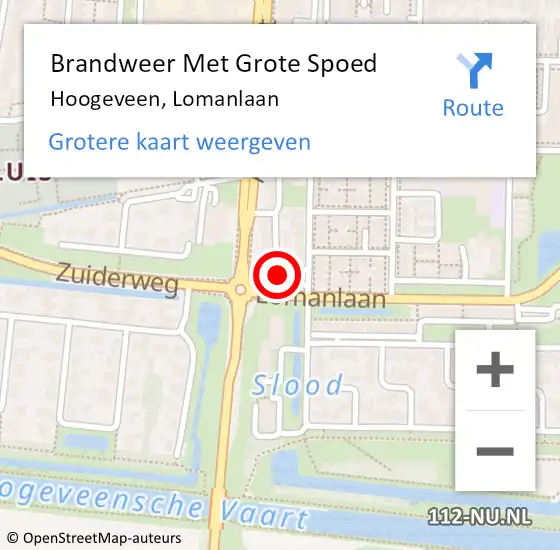 Locatie op kaart van de 112 melding: Brandweer Met Grote Spoed Naar Hoogeveen, Lomanlaan op 10 juli 2021 02:32