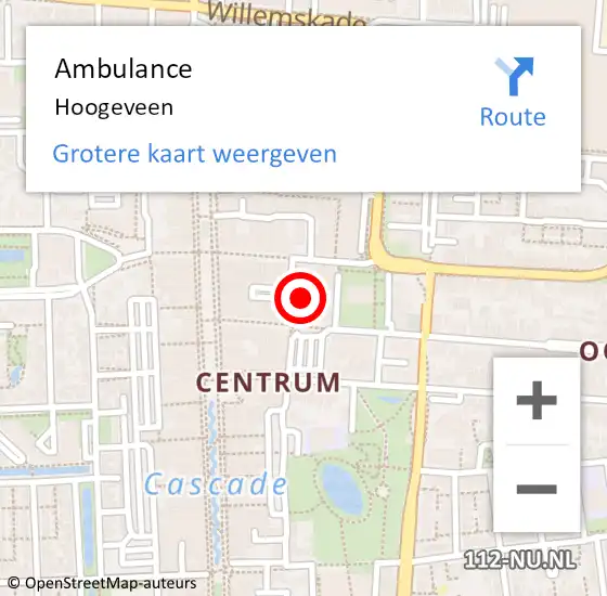 Locatie op kaart van de 112 melding: Ambulance Hoogeveen op 10 juli 2021 02:40