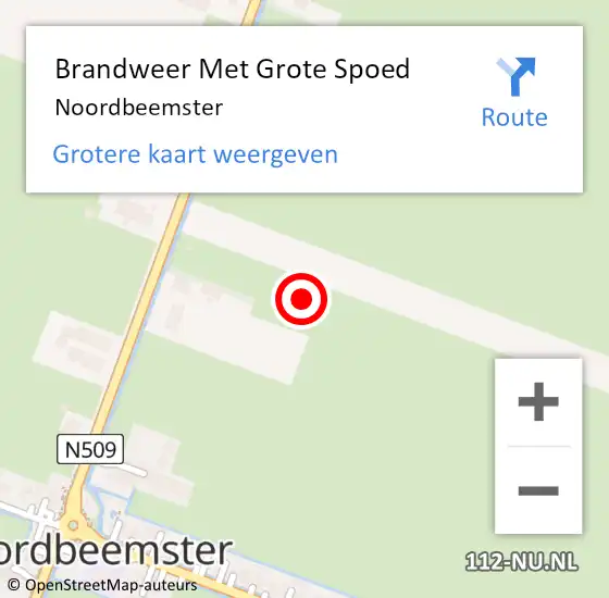 Locatie op kaart van de 112 melding: Brandweer Met Grote Spoed Naar Noordbeemster op 10 juli 2021 05:21