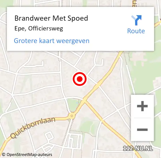 Locatie op kaart van de 112 melding: Brandweer Met Spoed Naar Epe, Officiersweg op 10 juli 2021 06:20