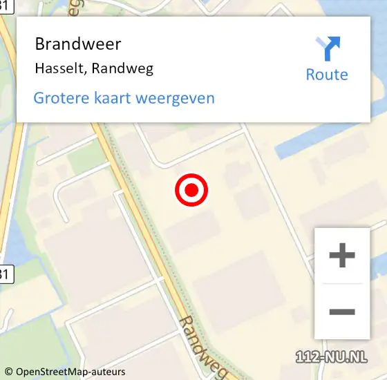 Locatie op kaart van de 112 melding: Brandweer Hasselt, Randweg op 10 juli 2021 06:49