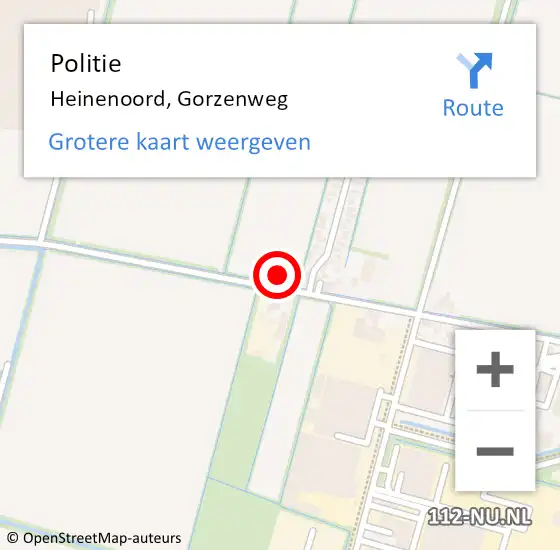 Locatie op kaart van de 112 melding: Politie Heinenoord, Gorzenweg op 10 juli 2021 07:24