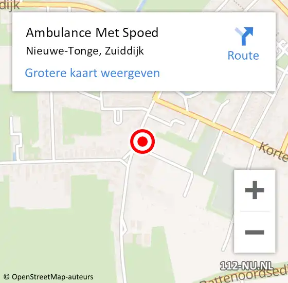 Locatie op kaart van de 112 melding: Ambulance Met Spoed Naar Nieuwe-Tonge, Zuiddijk op 10 juli 2021 08:41