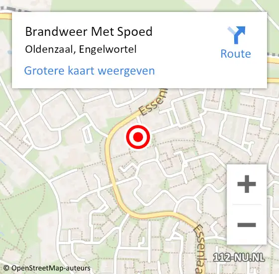 Locatie op kaart van de 112 melding: Brandweer Met Spoed Naar Oldenzaal, Engelwortel op 10 juli 2021 08:52