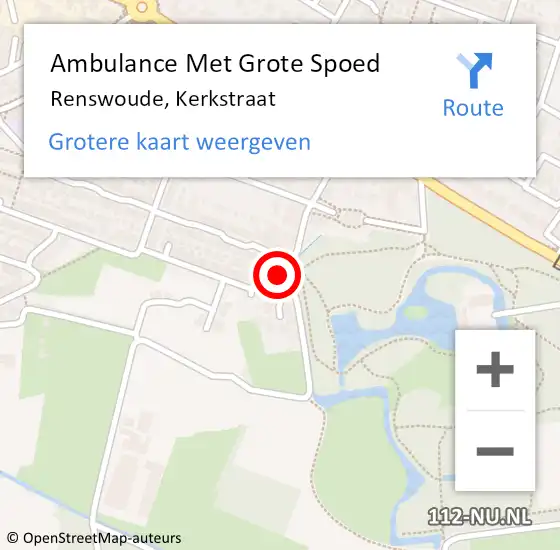 Locatie op kaart van de 112 melding: Ambulance Met Grote Spoed Naar Renswoude, Kerkstraat op 10 juli 2021 09:04