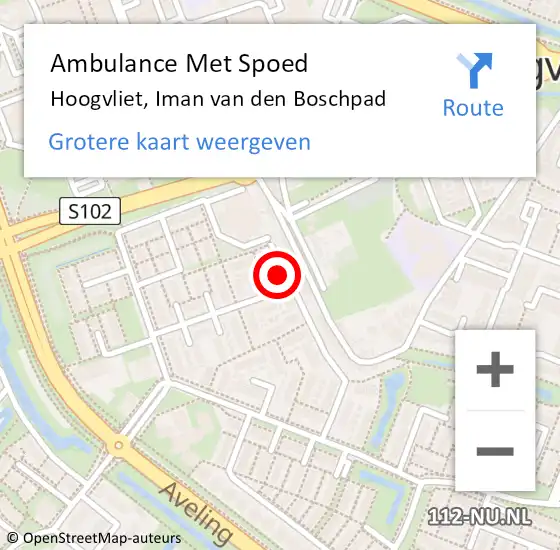 Locatie op kaart van de 112 melding: Ambulance Met Spoed Naar Hoogvliet, Iman van den Boschpad op 10 juli 2021 09:05