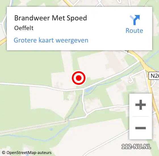 Locatie op kaart van de 112 melding: Brandweer Met Spoed Naar Oeffelt op 10 juli 2021 09:40