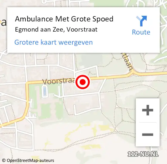 Locatie op kaart van de 112 melding: Ambulance Met Grote Spoed Naar Egmond aan Zee, Voorstraat op 10 juli 2021 10:26