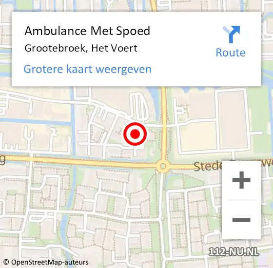 Locatie op kaart van de 112 melding: Ambulance Met Spoed Naar Grootebroek, Het Voert op 10 juli 2021 10:32