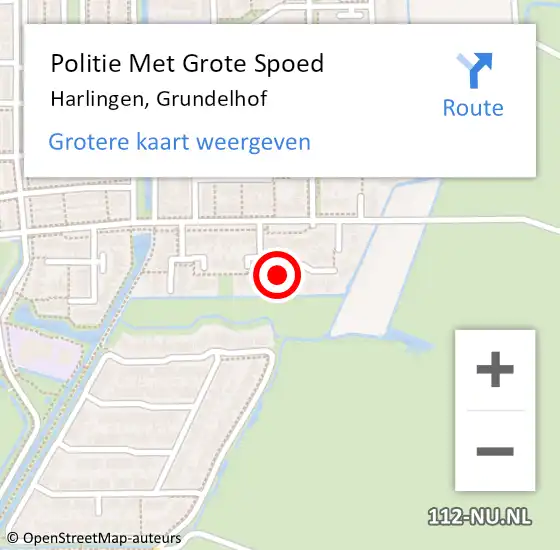 Locatie op kaart van de 112 melding: Politie Met Grote Spoed Naar Harlingen, Grundelhof op 10 juli 2021 10:40