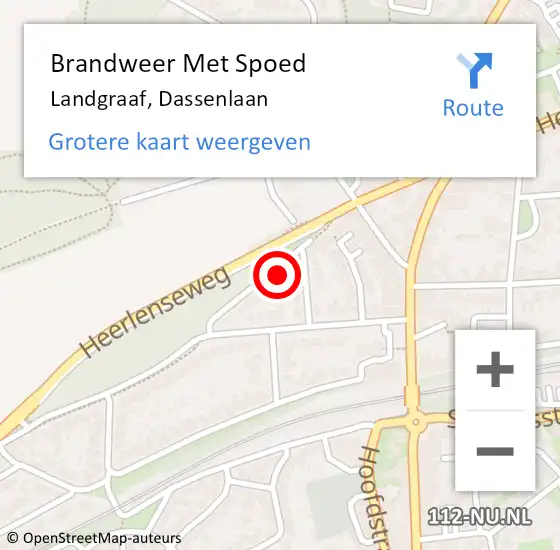 Locatie op kaart van de 112 melding: Brandweer Met Spoed Naar Landgraaf, Dassenlaan op 10 juli 2021 11:00