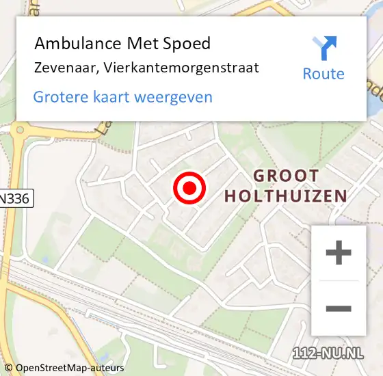 Locatie op kaart van de 112 melding: Ambulance Met Spoed Naar Zevenaar, Vierkantemorgenstraat op 10 juli 2021 11:00