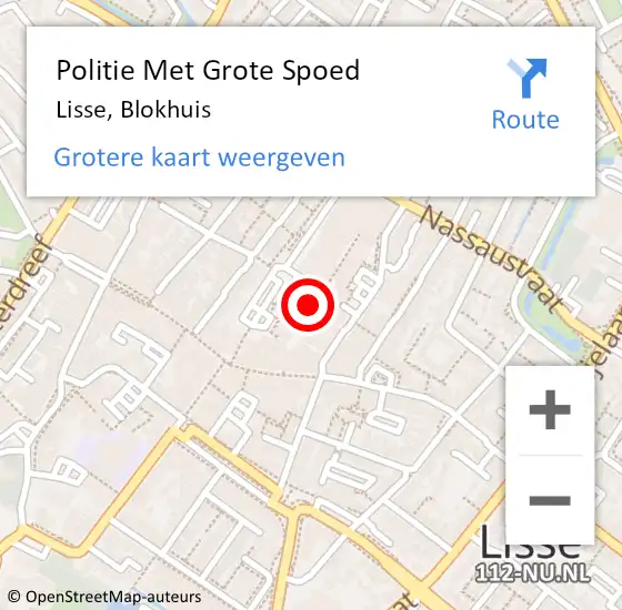 Locatie op kaart van de 112 melding: Politie Met Grote Spoed Naar Lisse, Blokhuis op 10 juli 2021 11:42