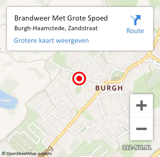 Locatie op kaart van de 112 melding: Brandweer Met Grote Spoed Naar Burgh-Haamstede, Zandstraat op 10 juli 2021 11:46