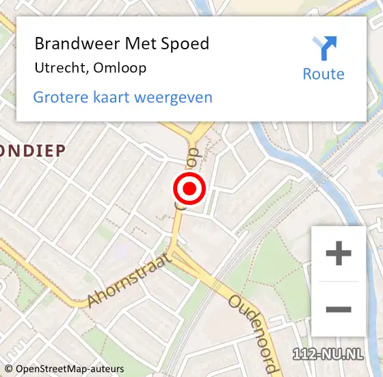 Locatie op kaart van de 112 melding: Brandweer Met Spoed Naar Utrecht, Omloop op 10 juli 2021 11:51