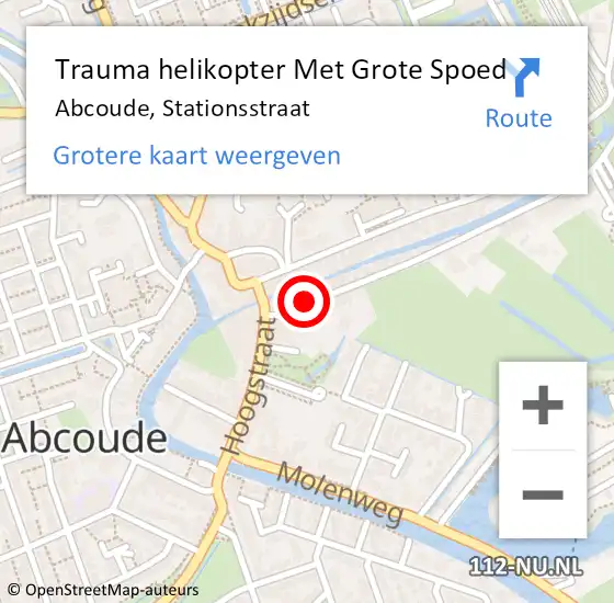 Locatie op kaart van de 112 melding: Trauma helikopter Met Grote Spoed Naar Abcoude, Stationsstraat op 10 juli 2021 12:21