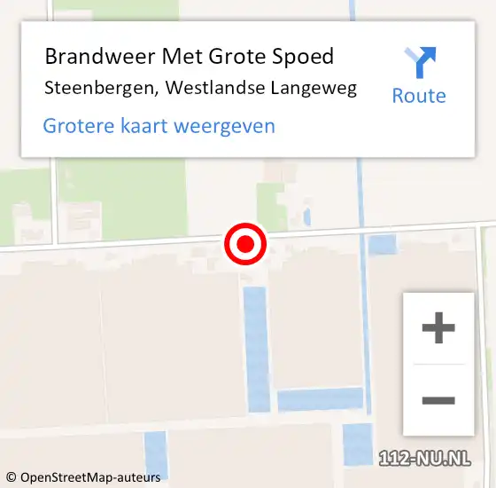 Locatie op kaart van de 112 melding: Brandweer Met Grote Spoed Naar Steenbergen, Westlandse Langeweg op 10 juli 2021 12:57