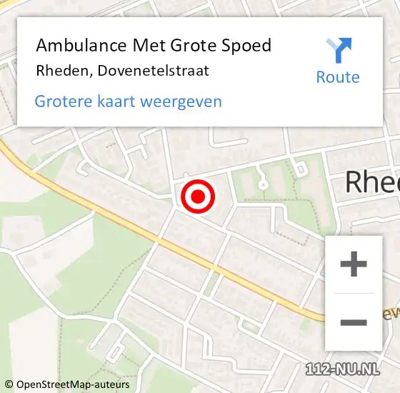 Locatie op kaart van de 112 melding: Ambulance Met Grote Spoed Naar Rheden, Dovenetelstraat op 10 juli 2021 13:04