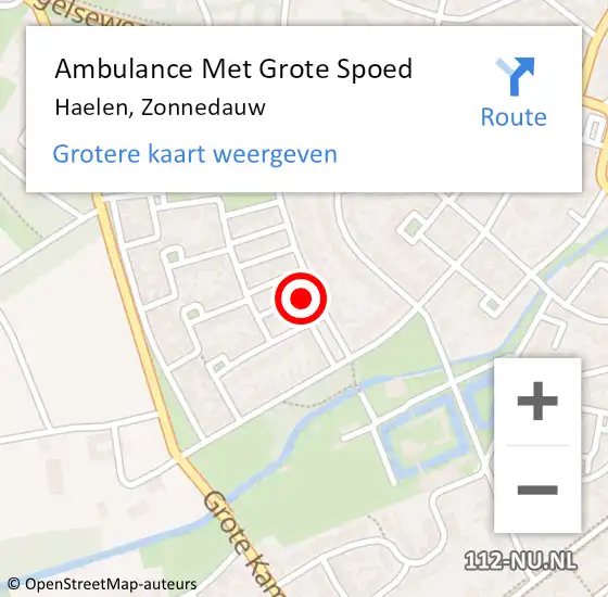 Locatie op kaart van de 112 melding: Ambulance Met Grote Spoed Naar Haelen, Zonnedauw op 16 juni 2014 03:44