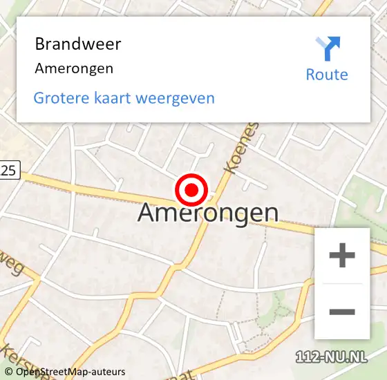 Locatie op kaart van de 112 melding: Brandweer Amerongen op 10 juli 2021 13:21