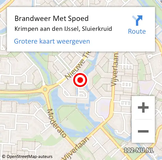 Locatie op kaart van de 112 melding: Brandweer Met Spoed Naar Krimpen aan den IJssel, Sluierkruid op 10 juli 2021 13:26