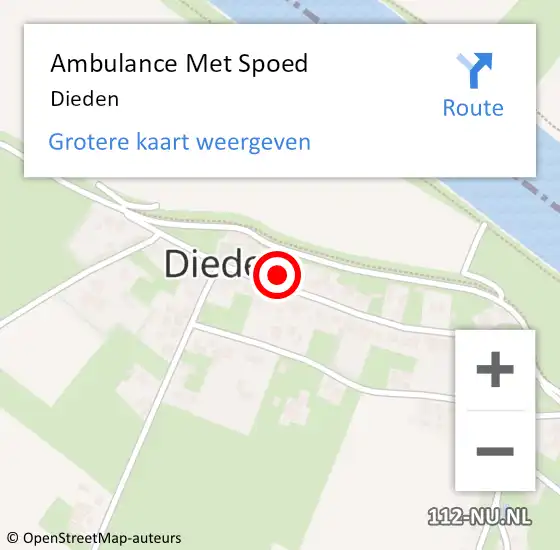 Locatie op kaart van de 112 melding: Ambulance Met Spoed Naar Dieden op 10 juli 2021 13:27