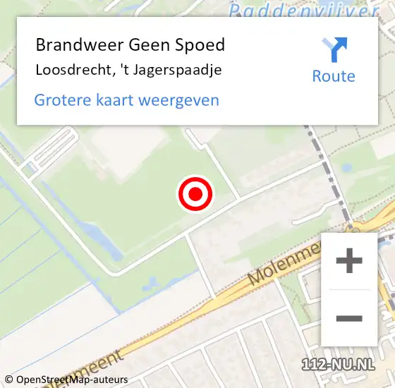 Locatie op kaart van de 112 melding: Brandweer Geen Spoed Naar Loosdrecht, 't Jagerspaadje op 10 juli 2021 14:02