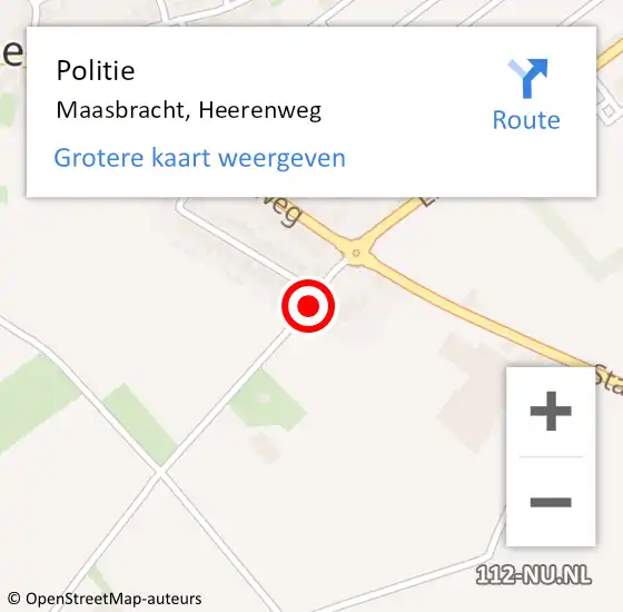 Locatie op kaart van de 112 melding: Politie Maasbracht, Heerenweg op 10 juli 2021 14:15
