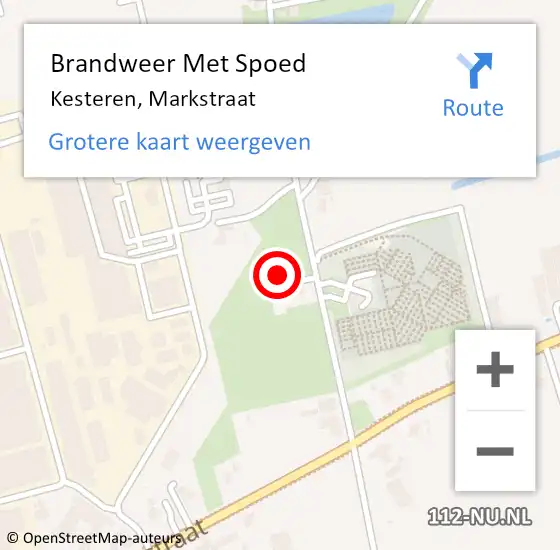 Locatie op kaart van de 112 melding: Brandweer Met Spoed Naar Kesteren, Markstraat op 10 juli 2021 15:04