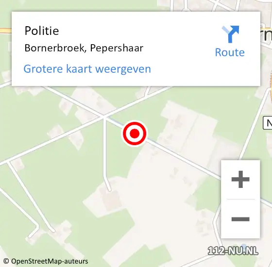 Locatie op kaart van de 112 melding: Politie Bornerbroek, Pepershaar op 10 juli 2021 15:32