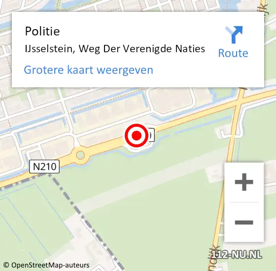 Locatie op kaart van de 112 melding: Politie IJsselstein, Weg der Verenigde Naties op 10 juli 2021 15:51