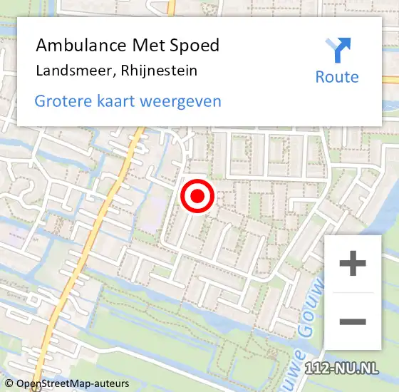 Locatie op kaart van de 112 melding: Ambulance Met Spoed Naar Landsmeer, Rhijnestein op 10 juli 2021 15:54