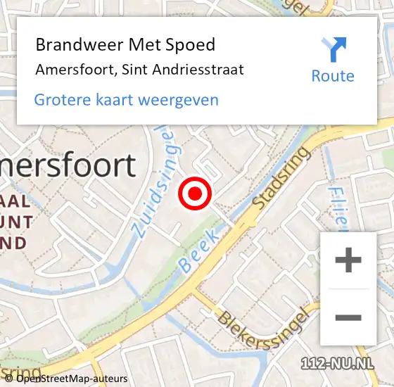 Locatie op kaart van de 112 melding: Brandweer Met Spoed Naar Amersfoort, Sint Andriesstraat op 10 juli 2021 16:13