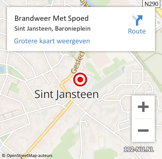 Locatie op kaart van de 112 melding: Brandweer Met Spoed Naar Sint Jansteen, Baronieplein op 10 juli 2021 16:33