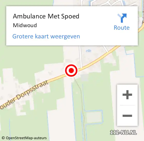 Locatie op kaart van de 112 melding: Ambulance Met Spoed Naar Midwoud op 10 juli 2021 16:38