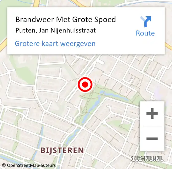 Locatie op kaart van de 112 melding: Brandweer Met Grote Spoed Naar Putten, Jan Nijenhuisstraat op 10 juli 2021 16:40