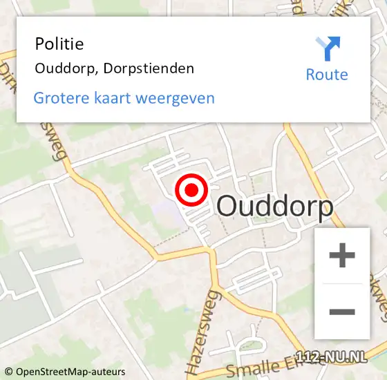 Locatie op kaart van de 112 melding: Politie Ouddorp, Dorpstienden op 10 juli 2021 16:53