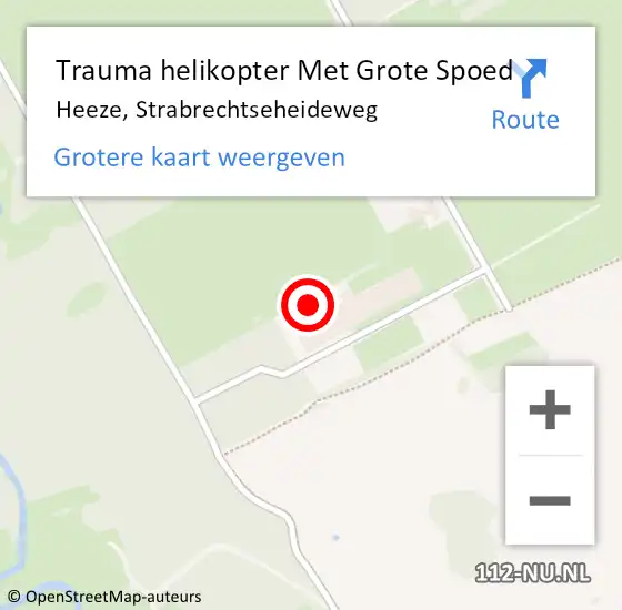 Locatie op kaart van de 112 melding: Trauma helikopter Met Grote Spoed Naar Heeze, Strabrechtseheideweg op 10 juli 2021 17:22