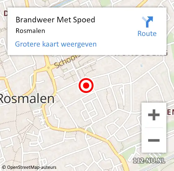 Locatie op kaart van de 112 melding: Brandweer Met Spoed Naar Rosmalen op 10 juli 2021 19:22