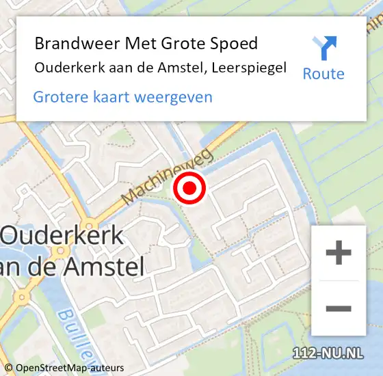 Locatie op kaart van de 112 melding: Brandweer Met Grote Spoed Naar Ouderkerk aan de Amstel, Leerspiegel op 10 juli 2021 19:28