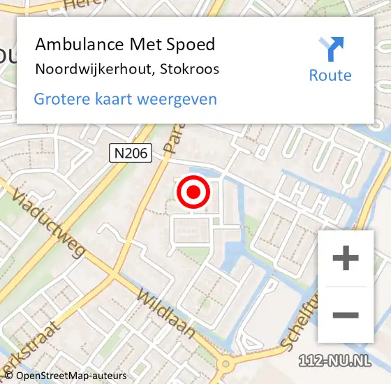 Locatie op kaart van de 112 melding: Ambulance Met Spoed Naar Noordwijkerhout, Stokroos op 10 juli 2021 19:29