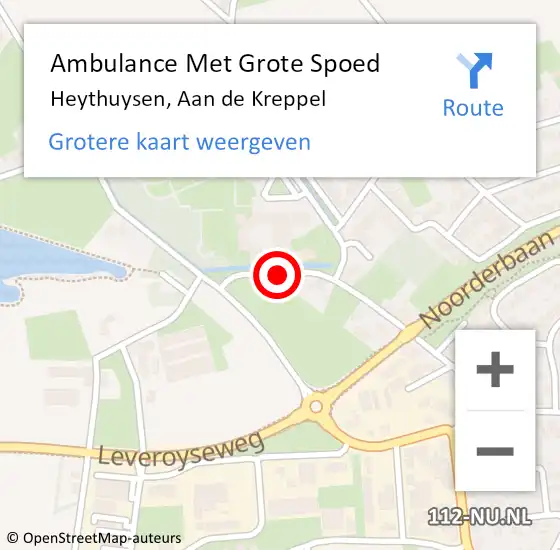 Locatie op kaart van de 112 melding: Ambulance Met Grote Spoed Naar Heythuysen, Aan de Kreppel op 16 juni 2014 06:41