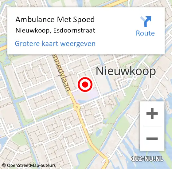 Locatie op kaart van de 112 melding: Ambulance Met Spoed Naar Nieuwkoop, Esdoornstraat op 10 juli 2021 20:29