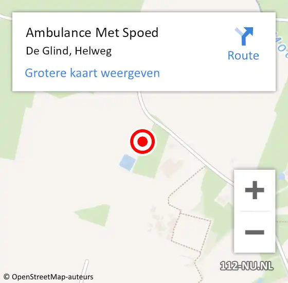 Locatie op kaart van de 112 melding: Ambulance Met Spoed Naar De Glind, Helweg op 10 juli 2021 20:47