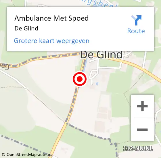 Locatie op kaart van de 112 melding: Ambulance Met Spoed Naar De Glind op 10 juli 2021 20:54