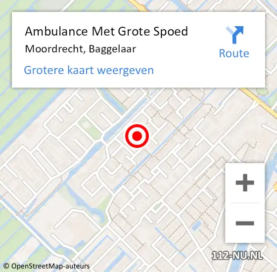 Locatie op kaart van de 112 melding: Ambulance Met Grote Spoed Naar Moordrecht, Baggelaar op 16 juni 2014 07:04