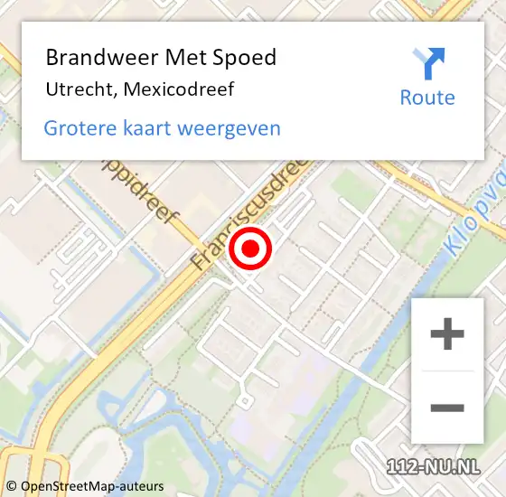 Locatie op kaart van de 112 melding: Brandweer Met Spoed Naar Utrecht, Mexicodreef op 10 juli 2021 21:20