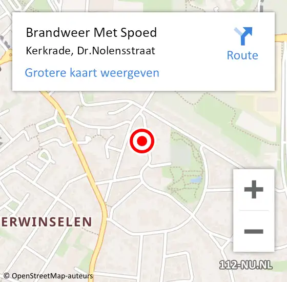 Locatie op kaart van de 112 melding: Brandweer Met Spoed Naar Kerkrade, Dr.Nolensstraat op 10 juli 2021 21:34