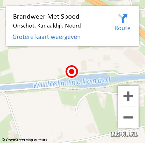 Locatie op kaart van de 112 melding: Brandweer Met Spoed Naar Oirschot, Kanaaldijk-Noord op 10 juli 2021 21:49